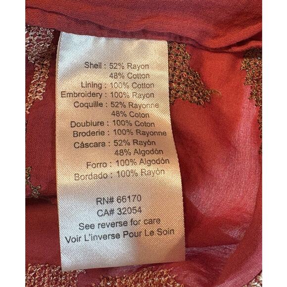 Payal Pratap by Anthropologie Rhododendron Blouse Peasant Top Size 14 NWT - Picture 14 of 14